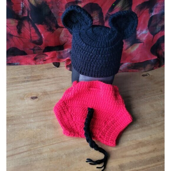 Mickey Mouse Knitted Hat and Bottoms Set - Picture 3 of 8